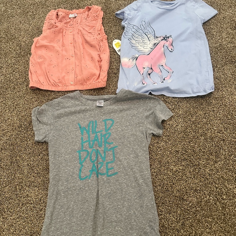 Gray Graphic Tee and Blue Pegasus Shirt Set